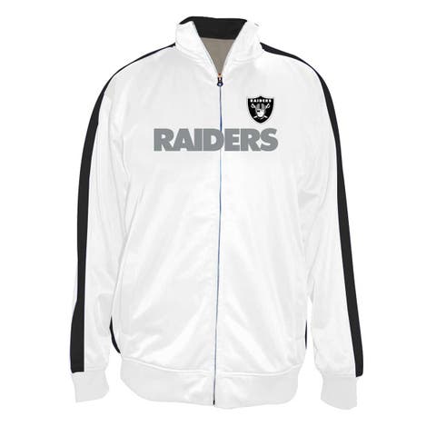 Men
s Fanatics White Las Vegas Raiders Big 
Tall Tricot Full-Zip Track Jacket