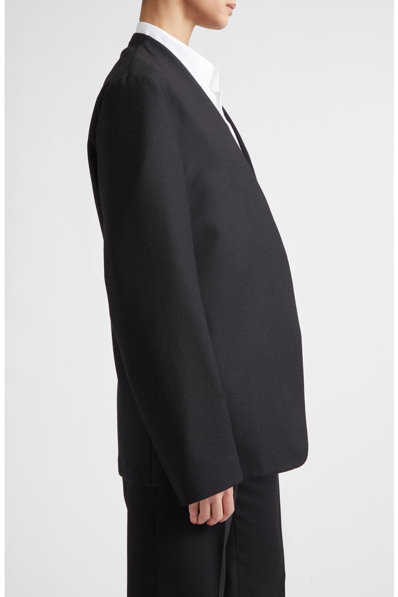 Minimal Virgin Wool Blazer, Alternate, color, BLACK