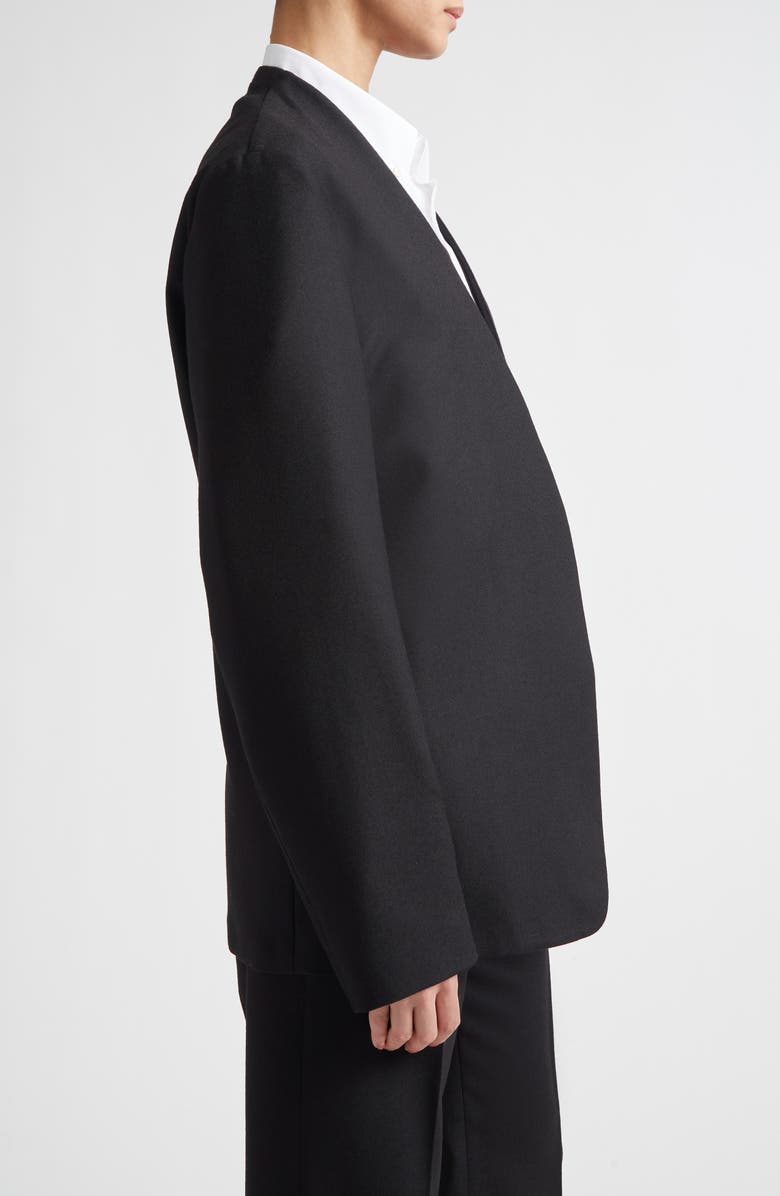 Maison Margiela Minimal Virgin Wool Blazer, Alternate, color, Black