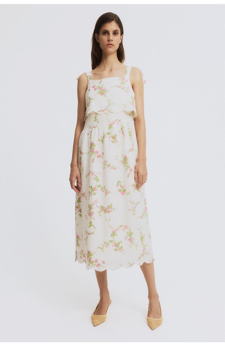 H&M Mama nursing dress with tie-top shoulder straps, Main, color, Cream/Floral