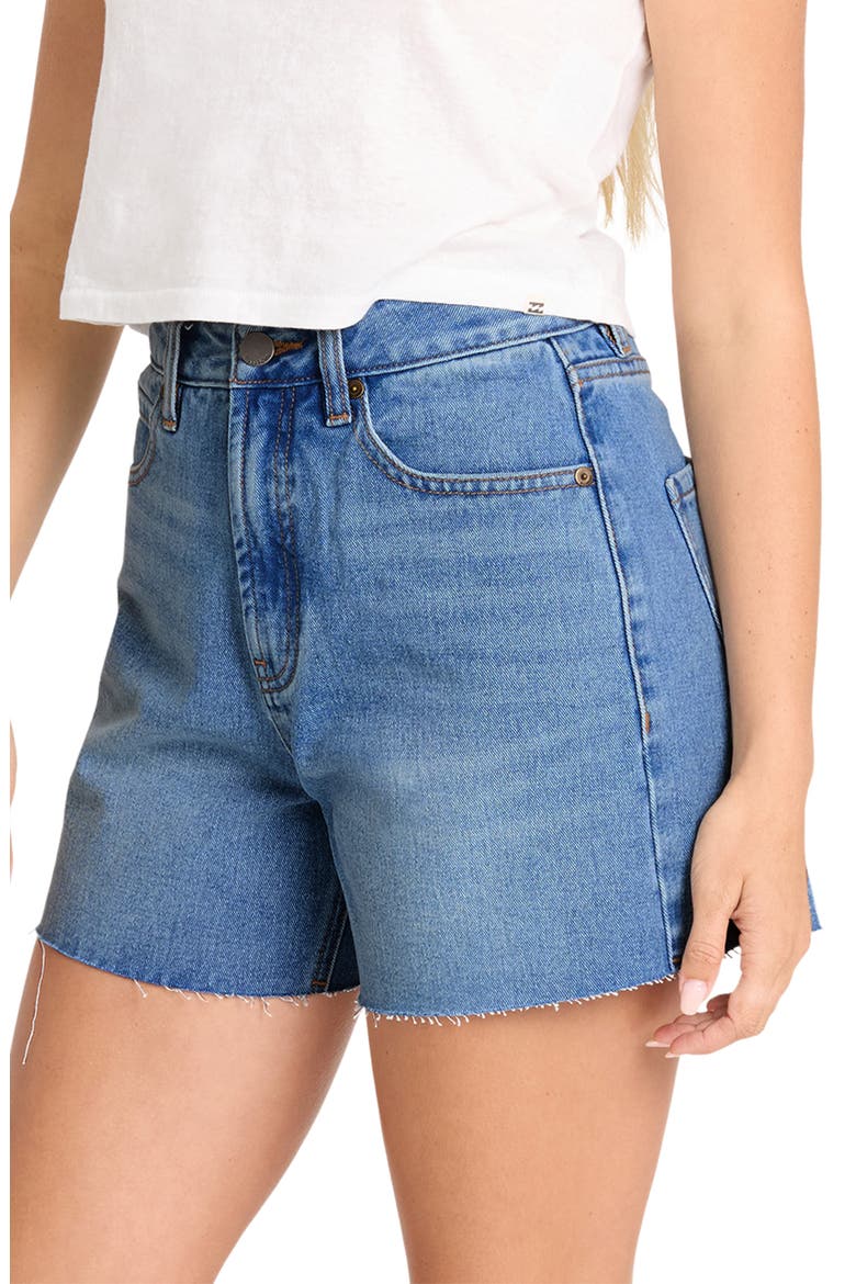 Riley Raw Hem High Waist Denim Shorts, Alternate, color, PACIFIC WASH