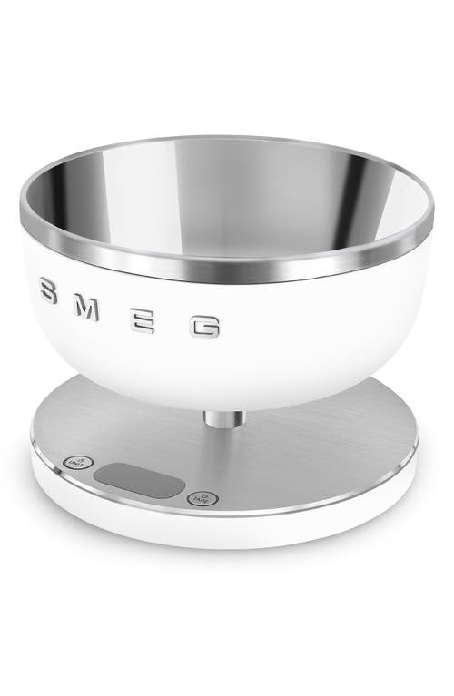 Smeg Contemporary Digital Rechargeable Kitchen Scale In Matte White