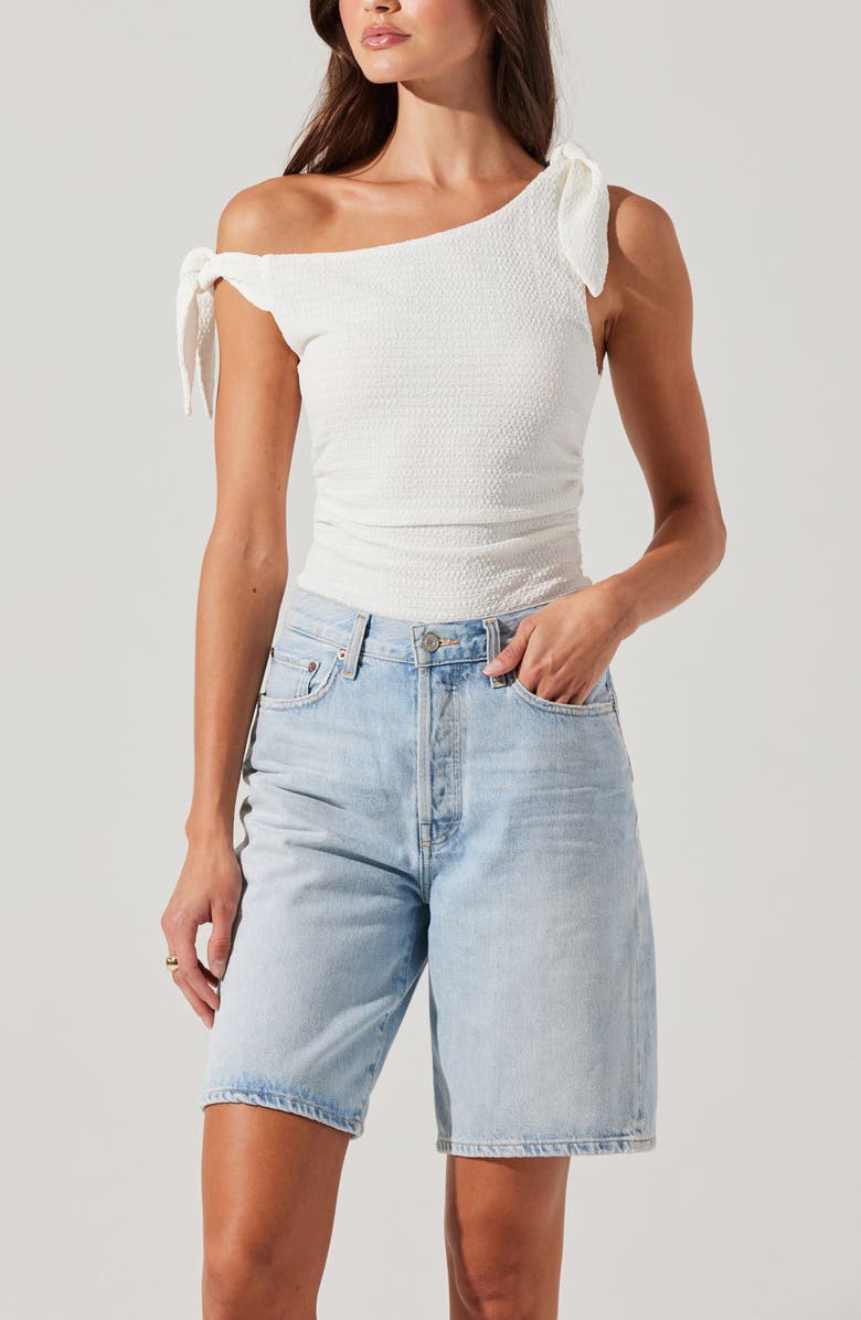 ASTR the Label Lora Bow One-Shoulder Top, Alternate, color,