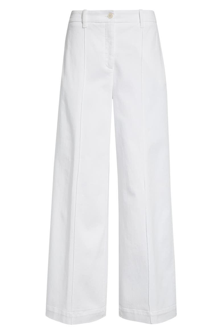 Cotton Stretch Twill Wide Flare Leg Trousers, Alternate, color, 01 WHITE