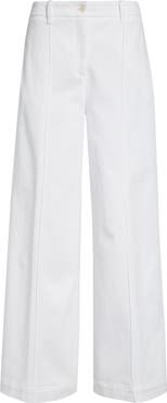 Eleventy Cotton Stretch Twill Wide Flare Leg Trousers