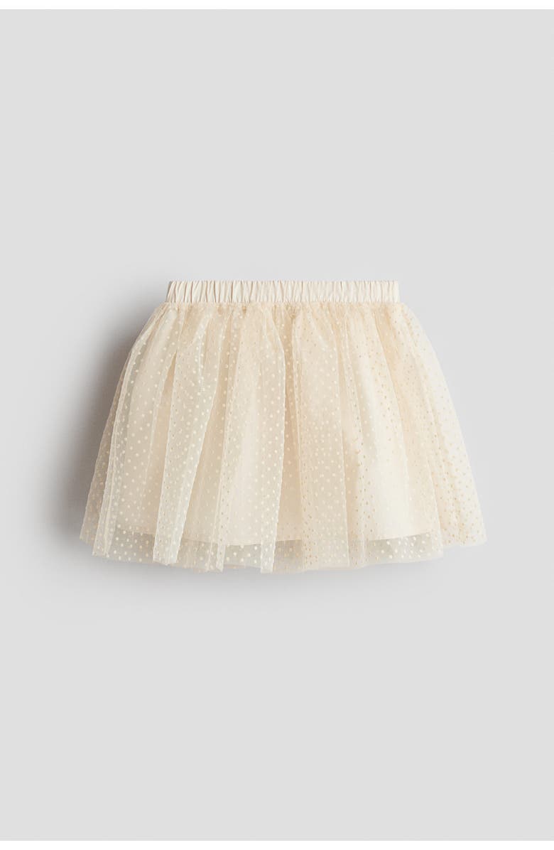 H&M Glittery tulle skirt, Main, color, Light Beige/Dotted