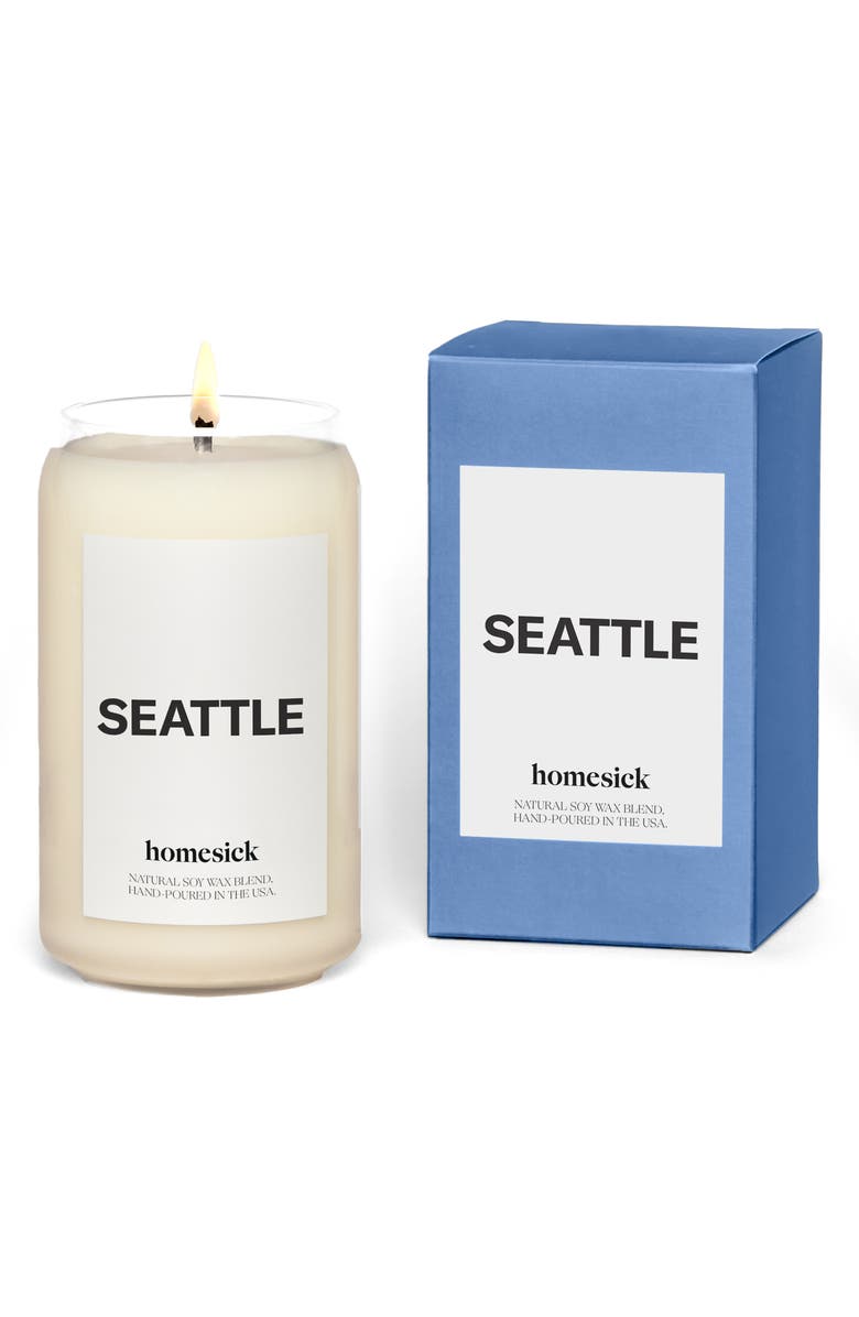 homesick Seattle Soy Wax Candle, Main, color, 