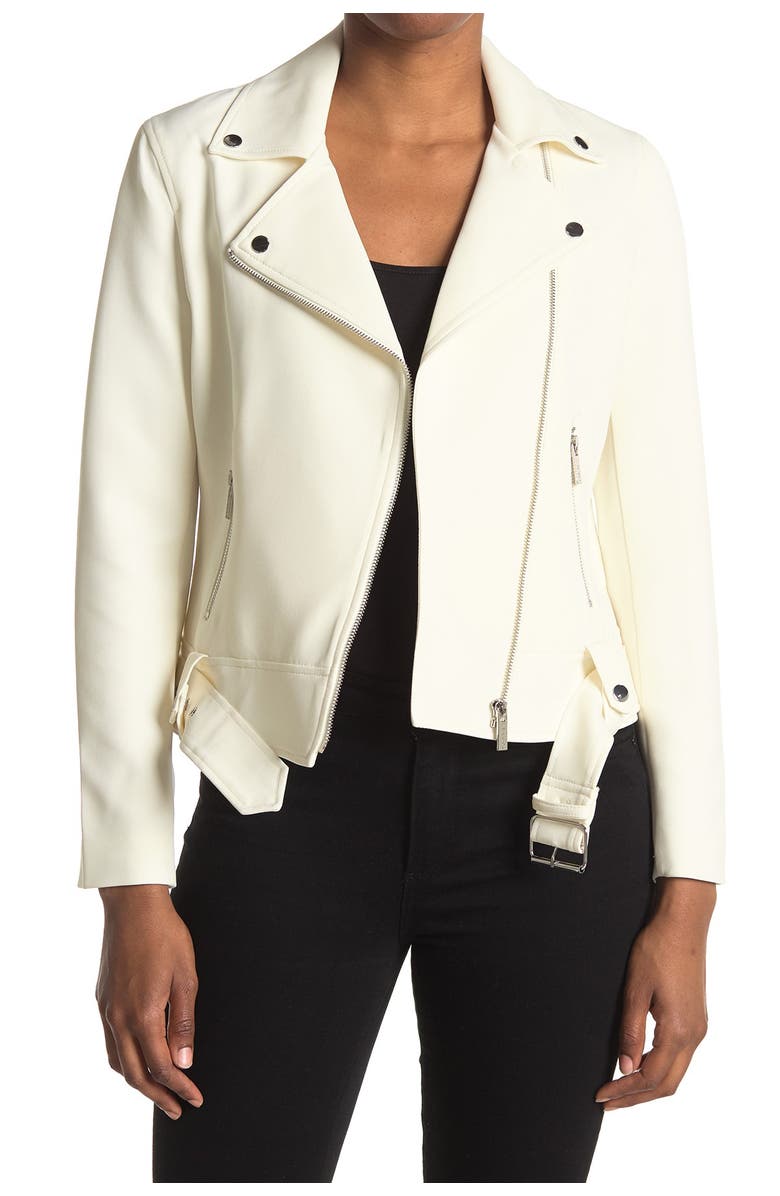 T Tahari Long Sleeve Moto Jacket, Main, color, 