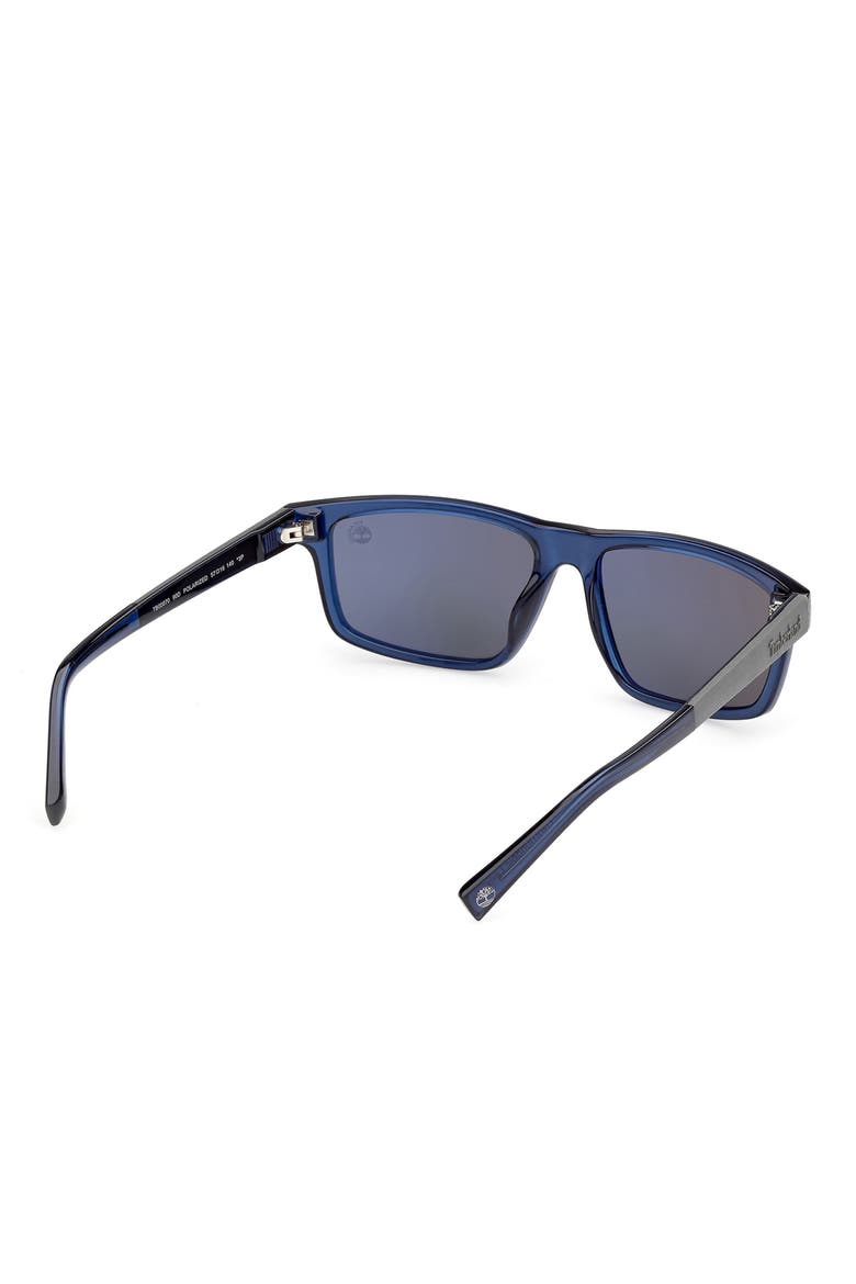 57mm Sunglasses, Alternate, color, SHINY BLUE / SMOKE POLARIZED
