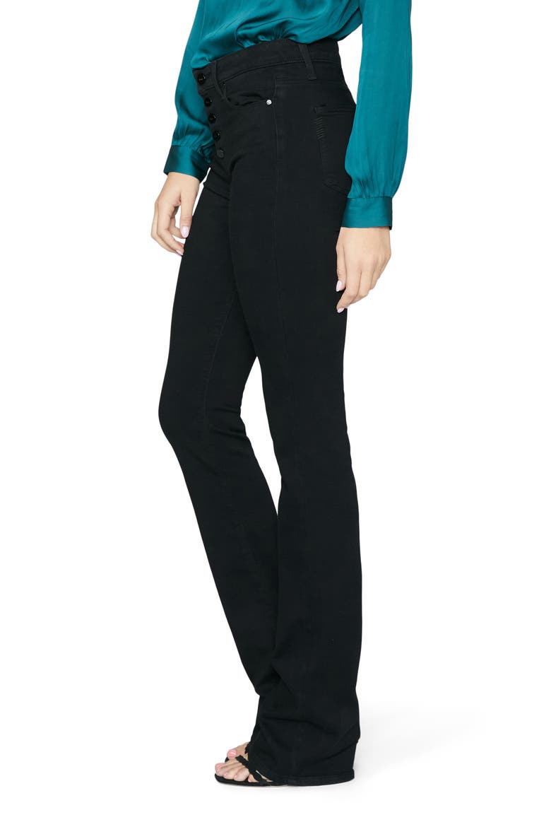 Manhattan Transcend Button Fly Flare Jeans, Alternate, color, BLACK SHADOW