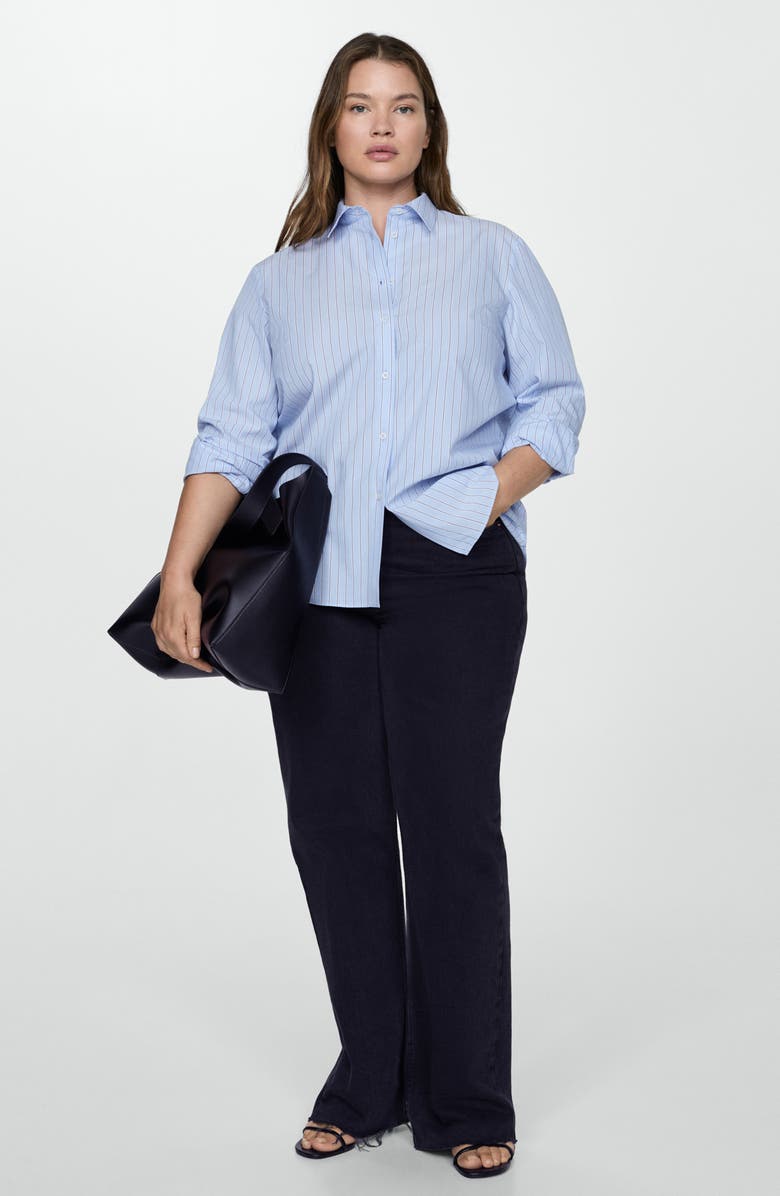 MANGO Stripe Regular Fit Button-Up Shirt, Alternate, color, 