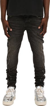 PURPLE BRAND Hotfix Twist Skinny Jeans