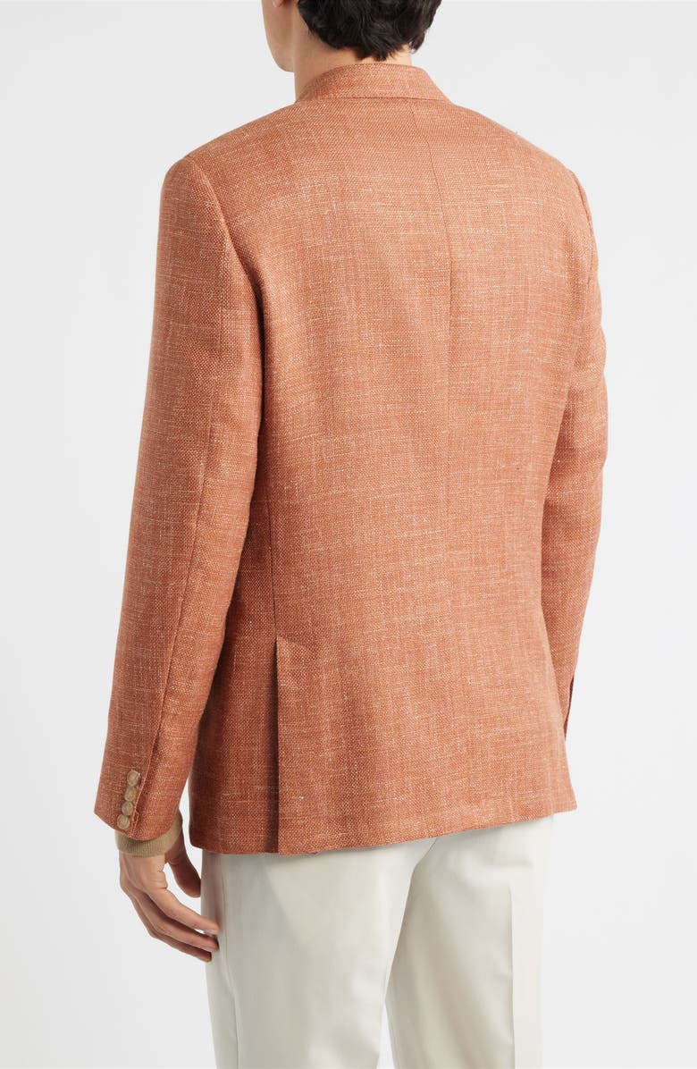 Heritage Gold Burnt Sienna Wool & Silk Blend Hopsack Sport Coat, Alternate, color, Orange