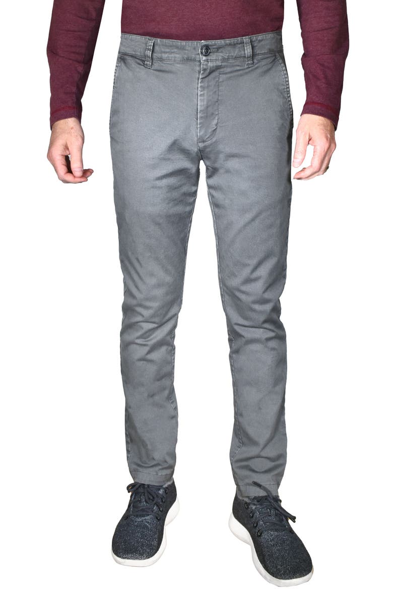 Comfort Stretch Flat Front Pants, Main, color, SMOKEY GREY