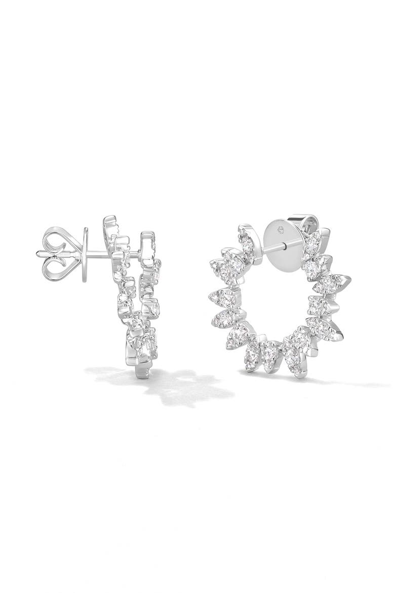 Aerial Diamond Sunburst Earrings, Alternate, color, WHITE GOLD