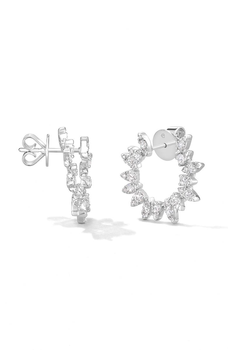 HEARTS ON FIRE Aerial Diamond Sunburst Earrings, Alternate, color, White Gold