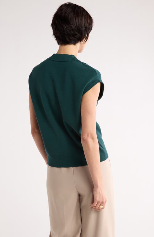 Nordstrom Rack Sleeveless Popover Polo Sweater In Green