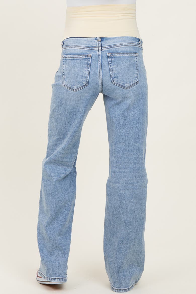 Lightly Distressed Maternity Wide Leg Jeans, Alternate, color, Light Blue
