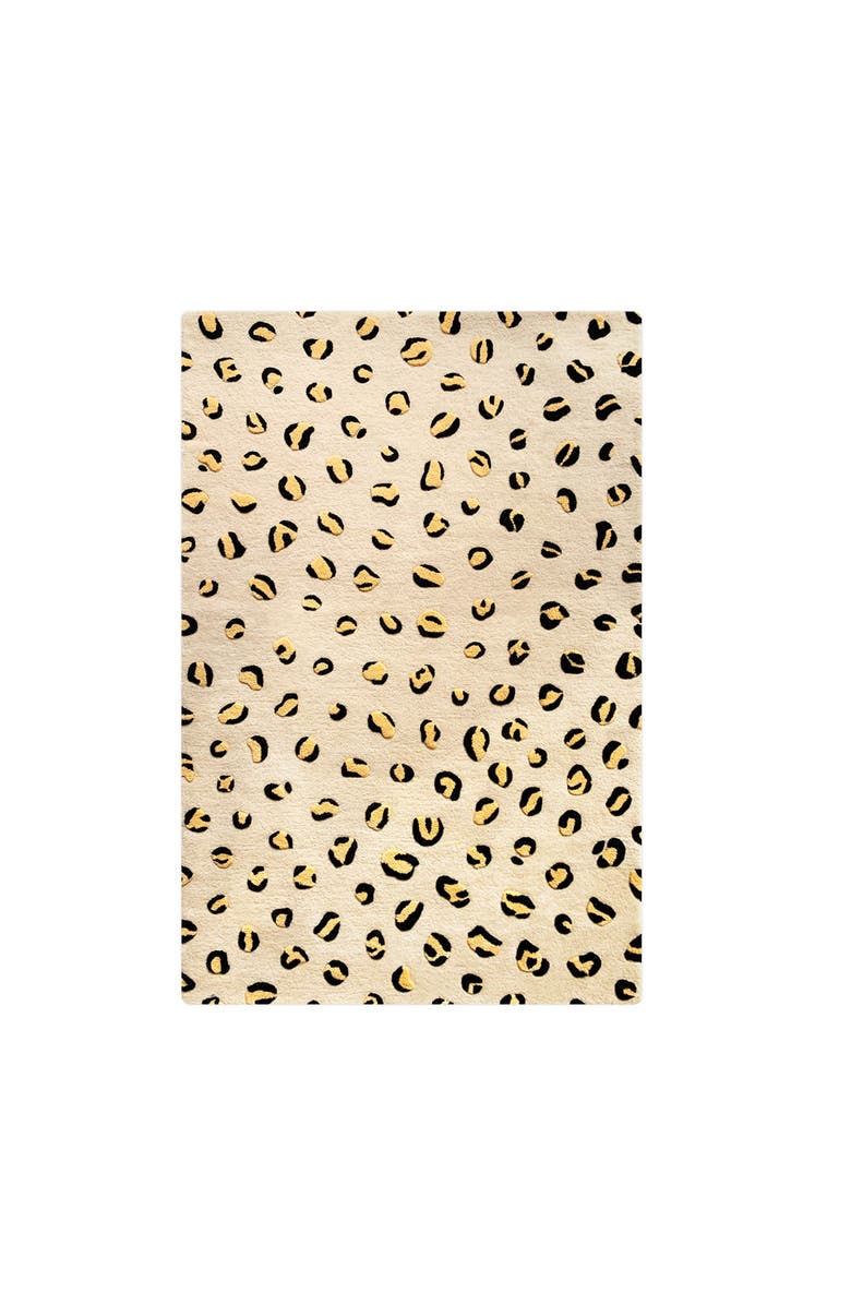 Maison Deux Leopard Rug, Main, color, Beige / Brown And Black Print