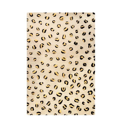Maison Deux Leopard Rug In Yellow