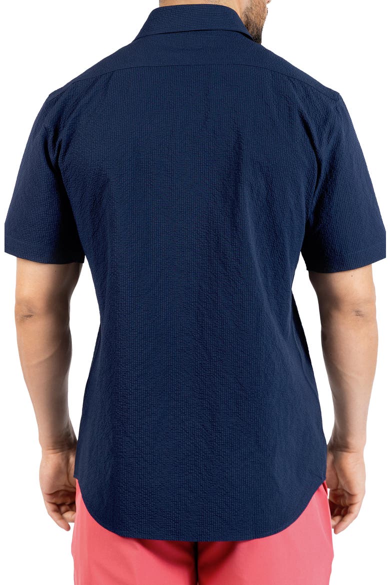 Seersucker Short Sleeve Button-Up Shirt, Alternate, color, NAVY