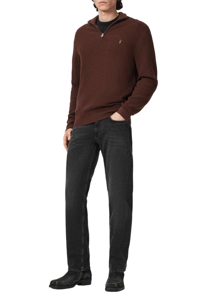 Wool Blend Quarter Zip Sweater, Alternate, color, HOT CHOC BROWN