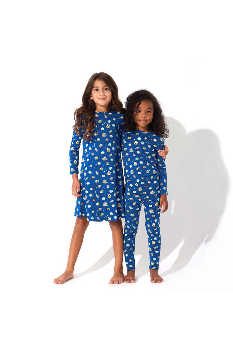 Kids' Hanukkah Cookies Long Sleeve Dress, Alternate, color, Hanukkah Cookies