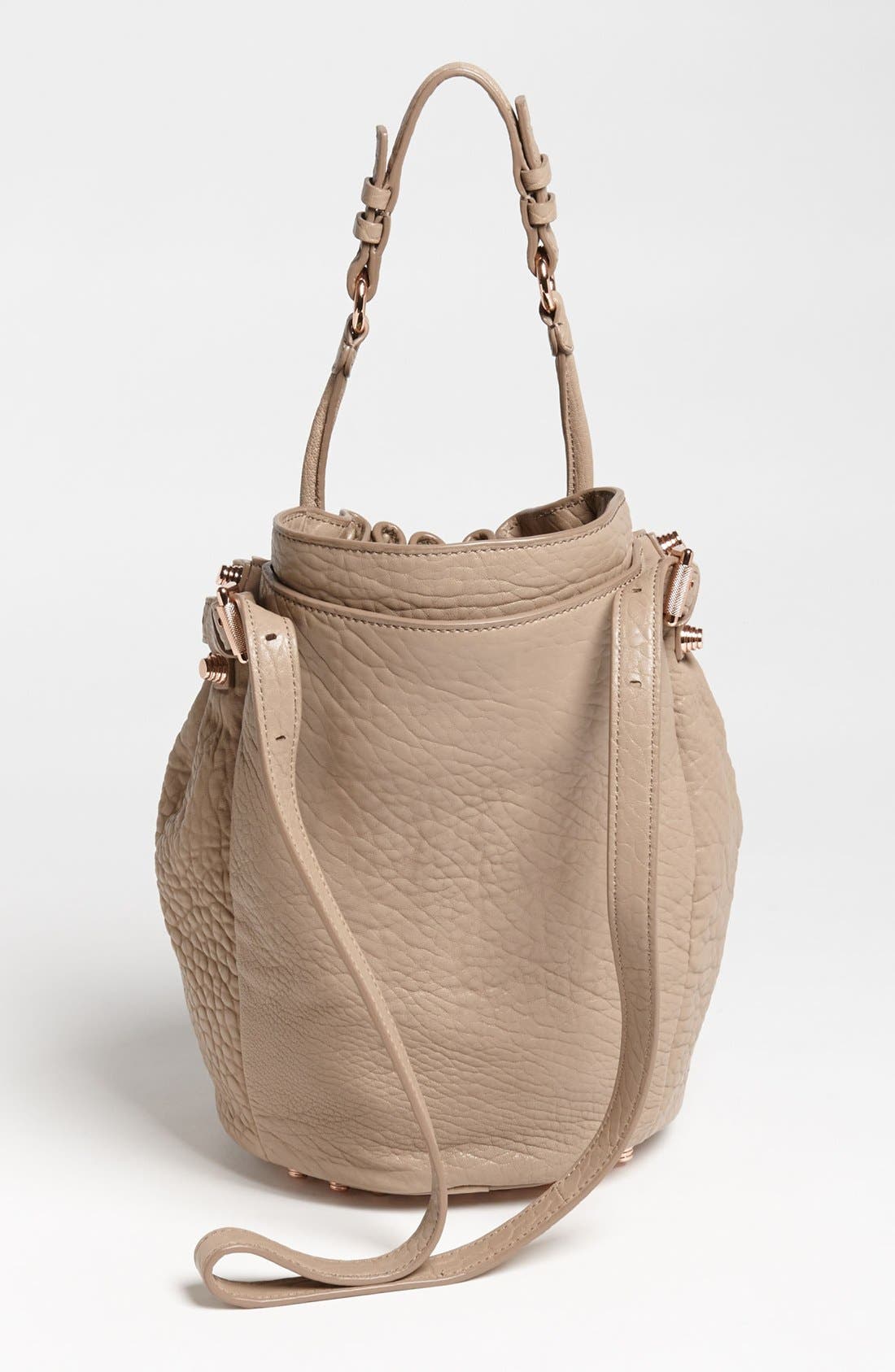 Alexander Wang 'Diego - Rosegold' Leather Bucket Bag, Alternate, color, 