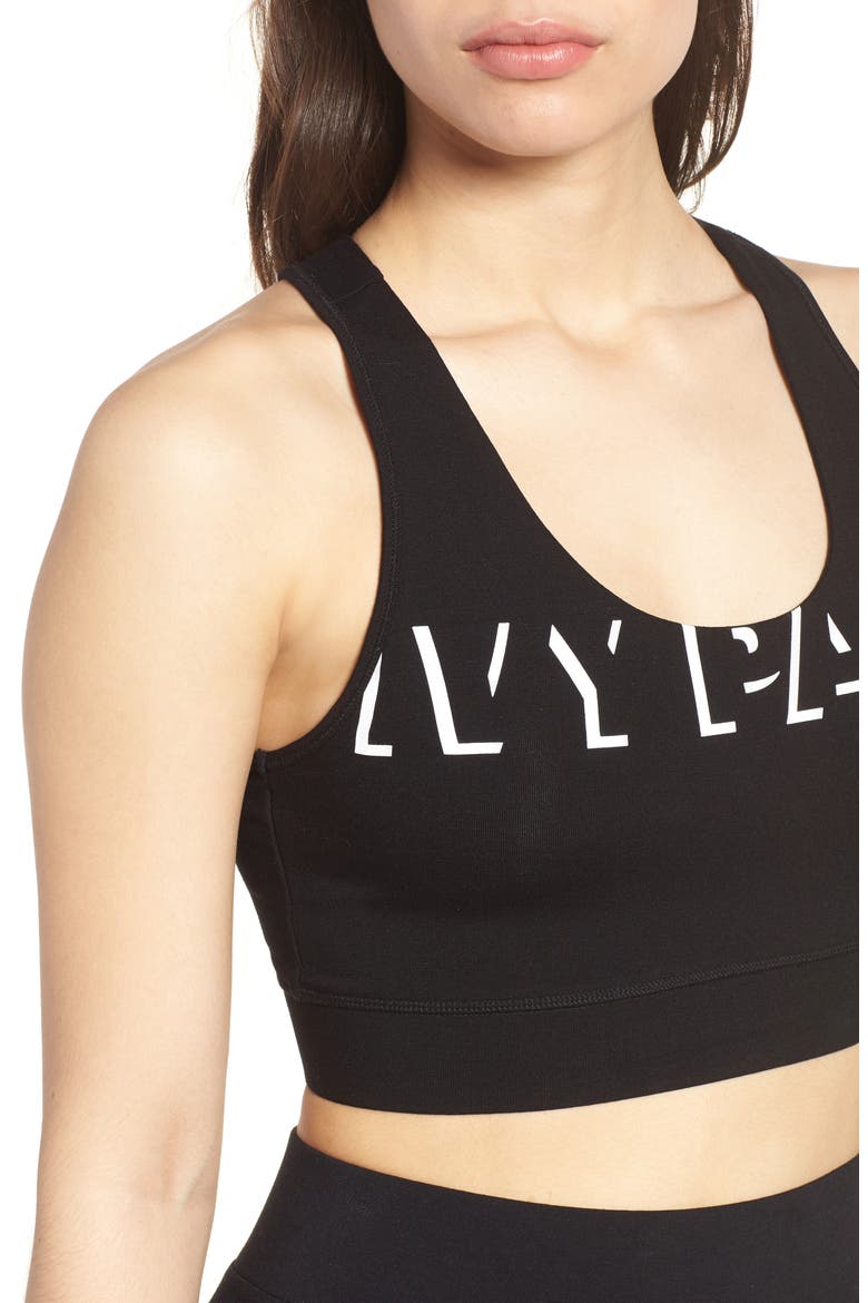 Shadow Logo Sports Bra, Alternate, color, BLACK