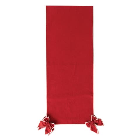 Cotton Linen Table Runner with Detachable Bows