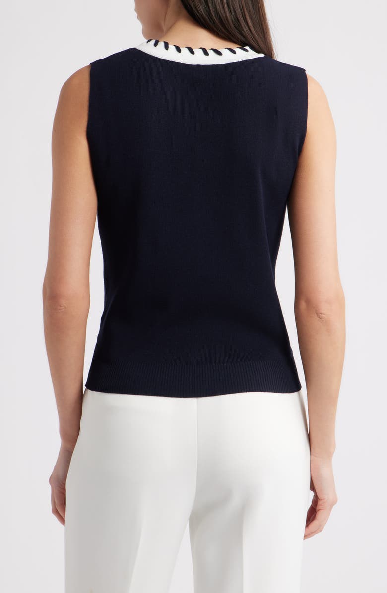 ZOE AND CLAIRE Whipstitched Sleeveless Sweater, Alternate, color, 