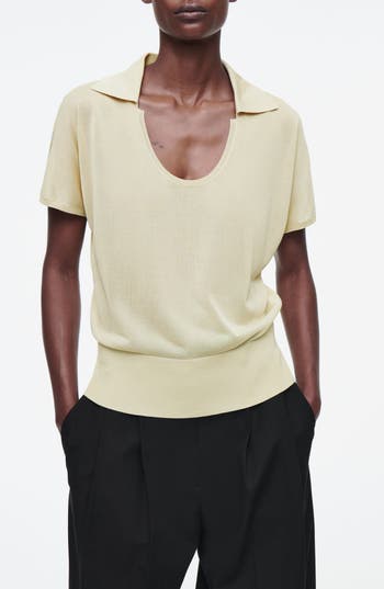 Cos Scoop Neck Polo Sweater