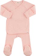 oh baby! Hearts Pointelle Wrap Top Set