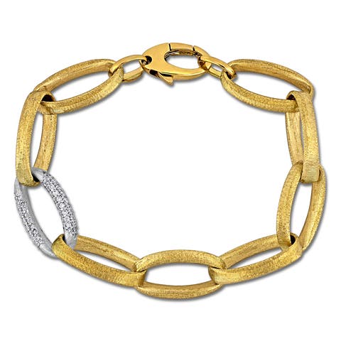 Diamond Link Chain Bracelet 14k Two-Tone