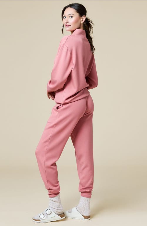 Softies Athleisure Dreamtech 1/4 Zip Jogger Set In Copper Rose