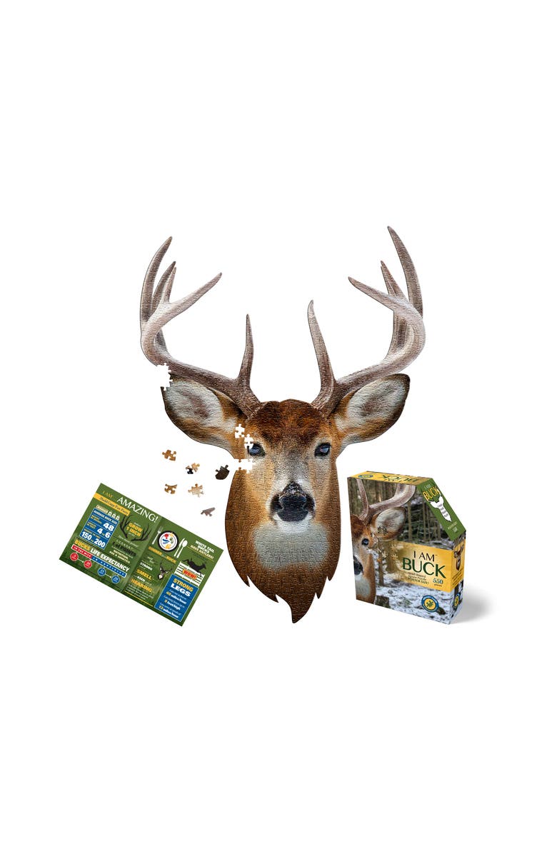 Madd Capp I Am Buck 550 Pieces Animal Shaped Jigsaw Puzzle, Main, color, Multicolored