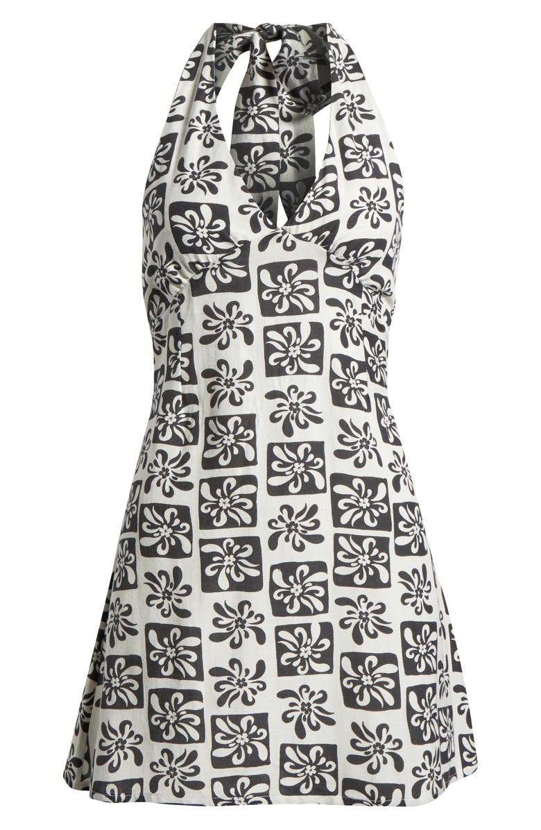 Billabong Sunny Sometimes Halter Minidress, Alternate, color, Black Sands