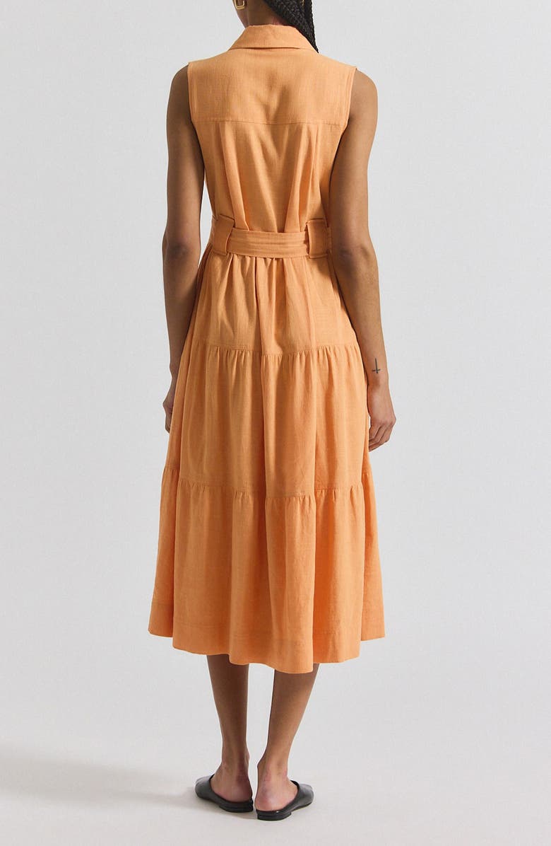 Derek Lam 10 Crosby Florence Sleeveless Shirtdress, Alternate, color, Papaya