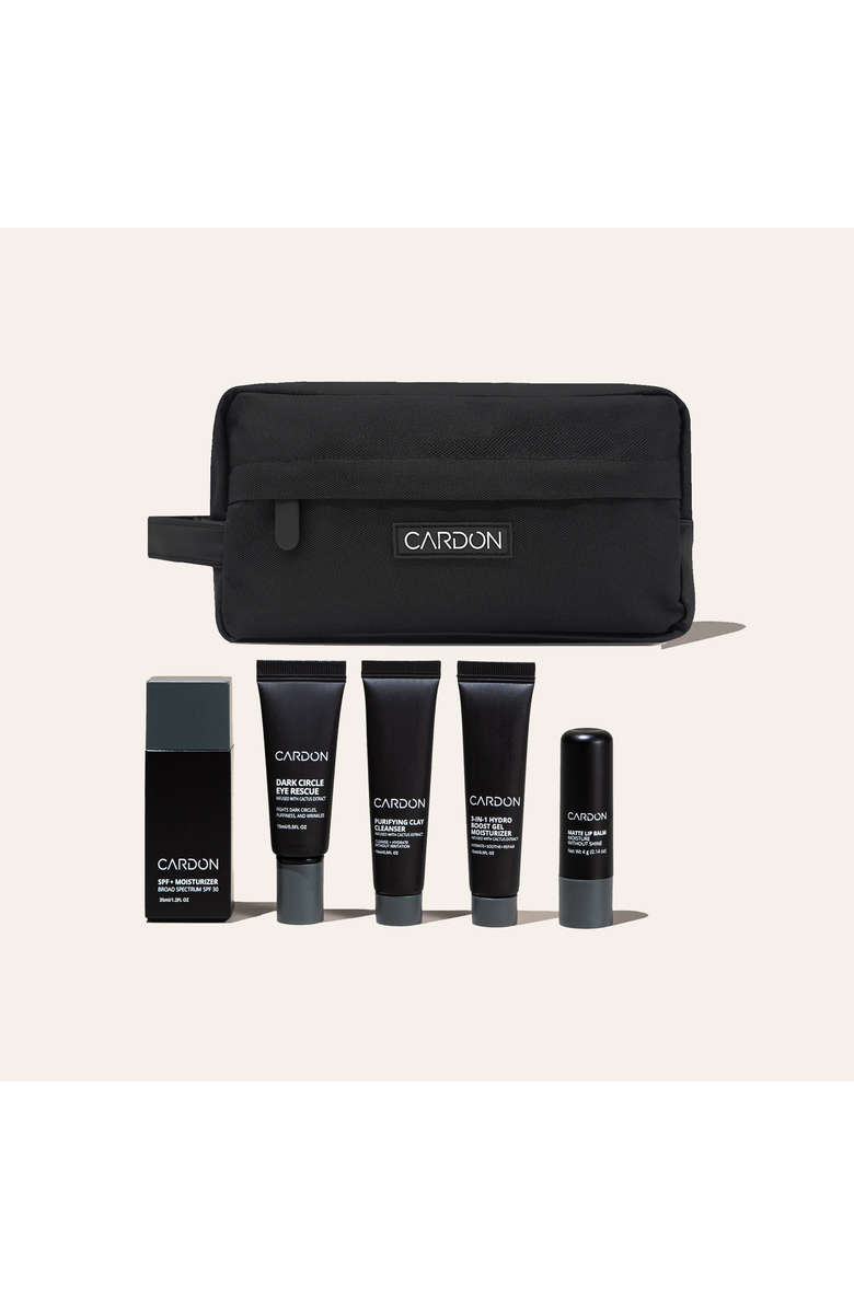 Cardon Jet Set Travel Kit Limited Edition 5 Piece Men's Skincare Set, Main, color, Black