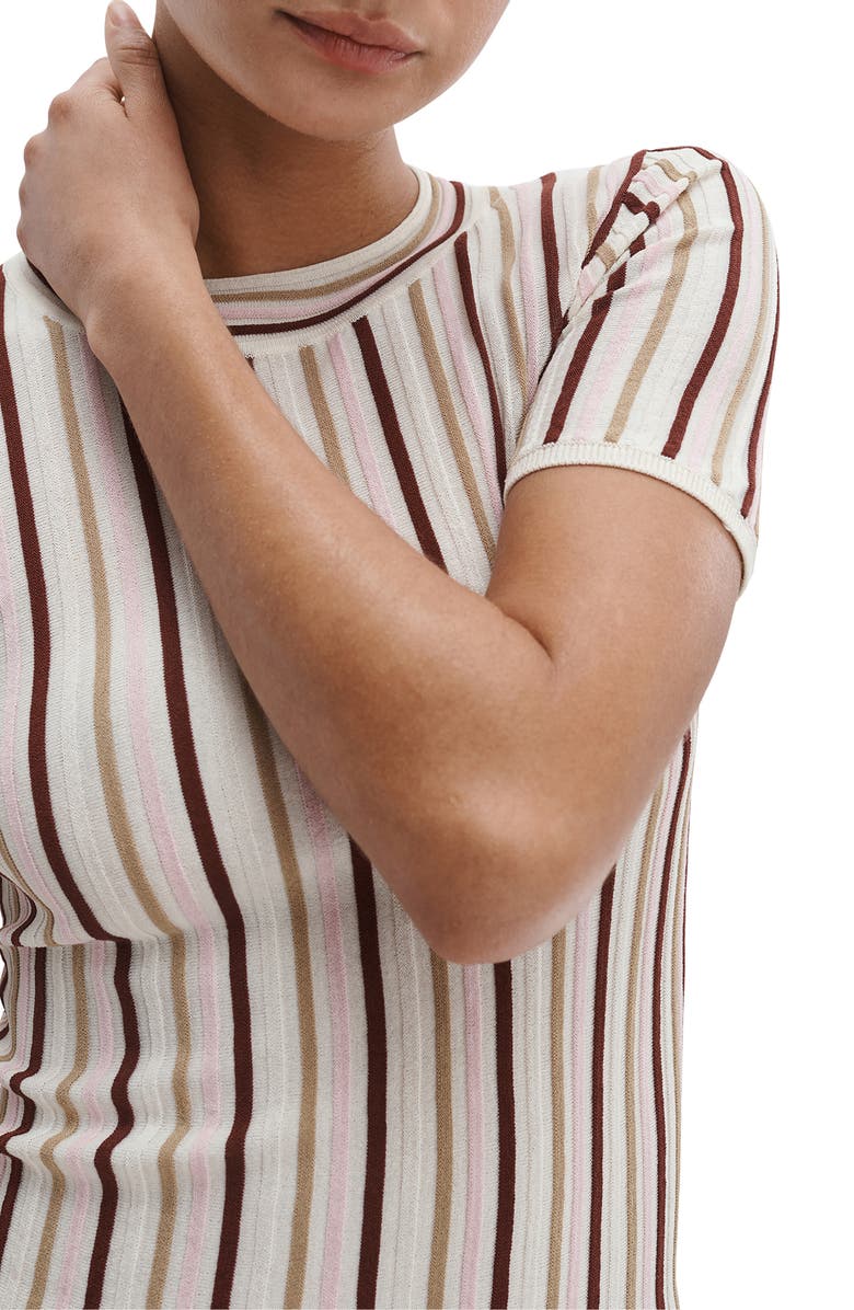 rag & bone Victoria Stripe Rib Knit Top, Alternate, color, Pink Multi