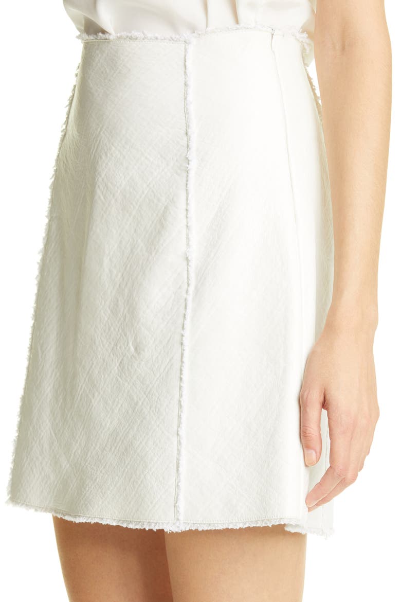 Leather & Tweed Bonded Miniskirt, Alternate, color, WHITE