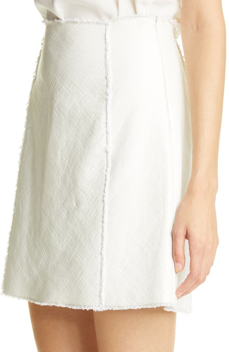 St. John Collection Leather & Tweed Bonded Miniskirt, Alternate, color, 