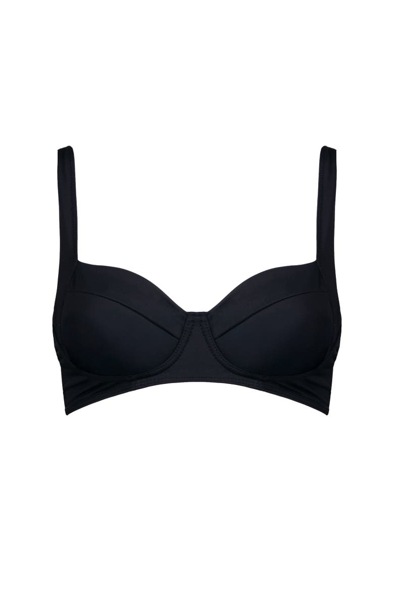 Soft Underwire Bikini Top, Alternate, color, Black