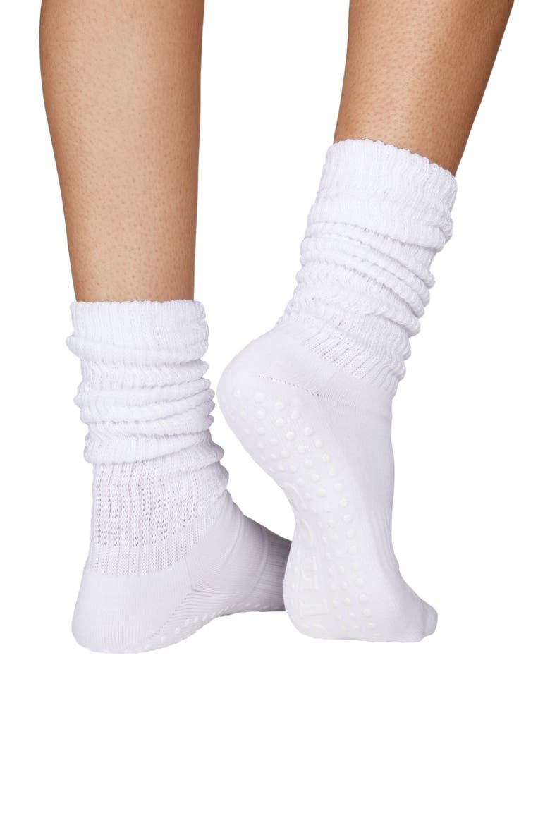 Slouchy Grip Socks, Alternate, color, White