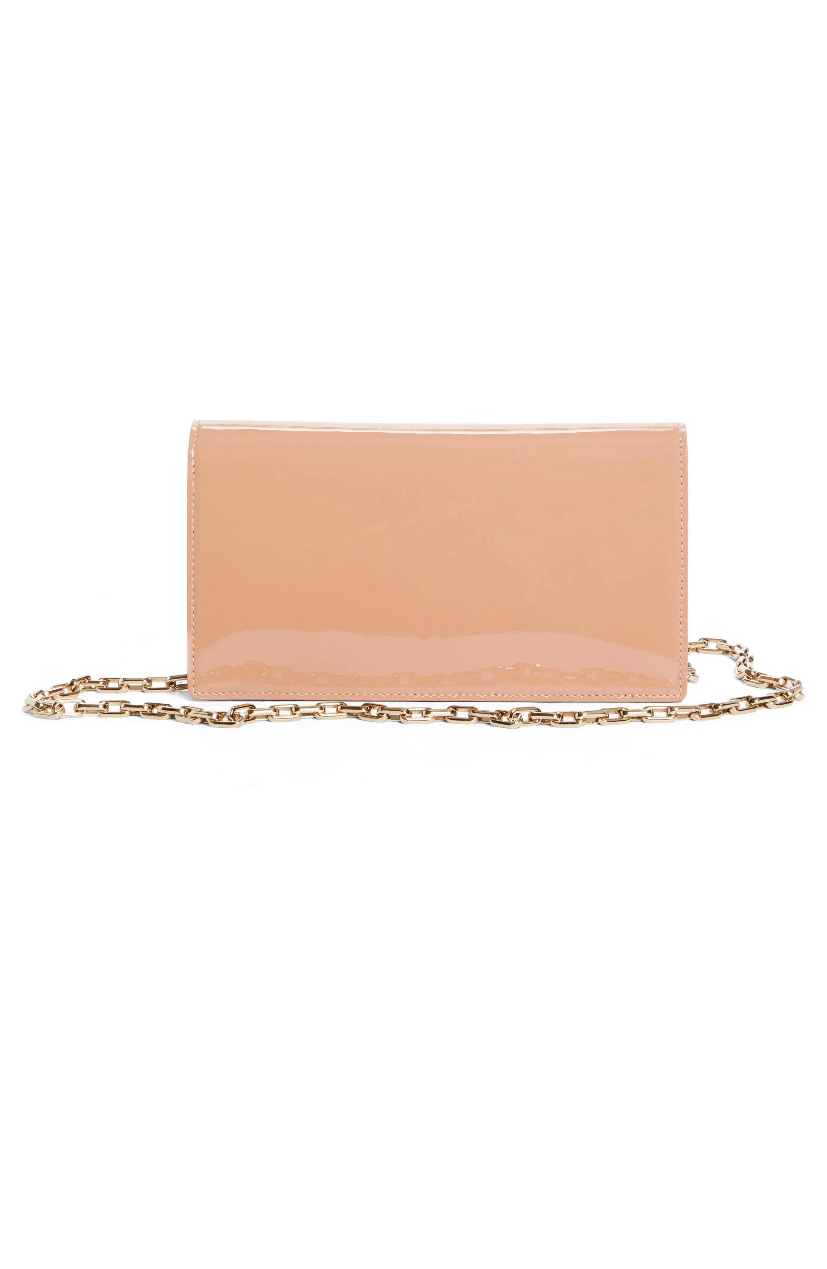 Bettina Patent Leather Clutch, Alternate, color, BLUSH/ GOLD