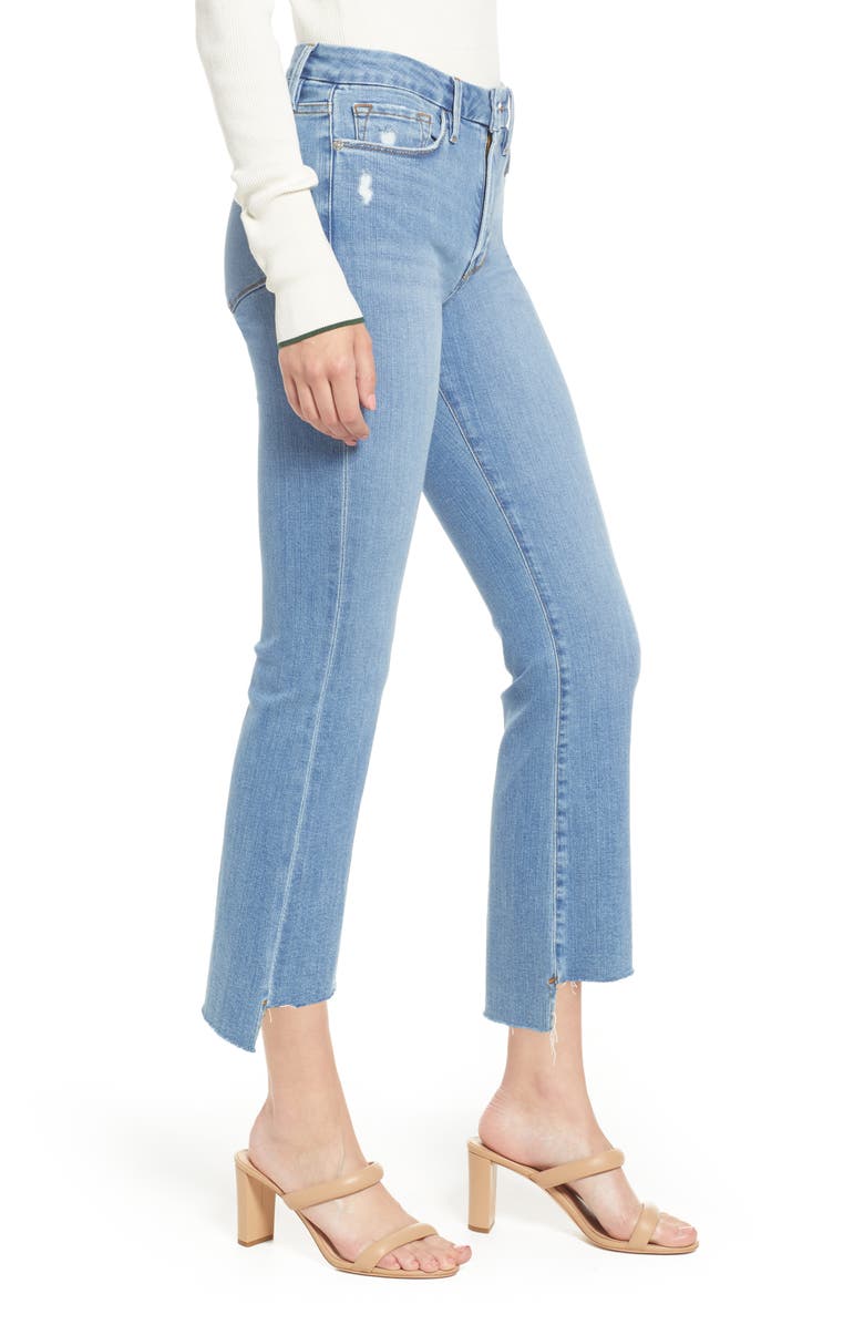 FRAME Le Crop Mini Boot Stagger Raw Hem Crop Bootcut Jeans, Alternate, color,
