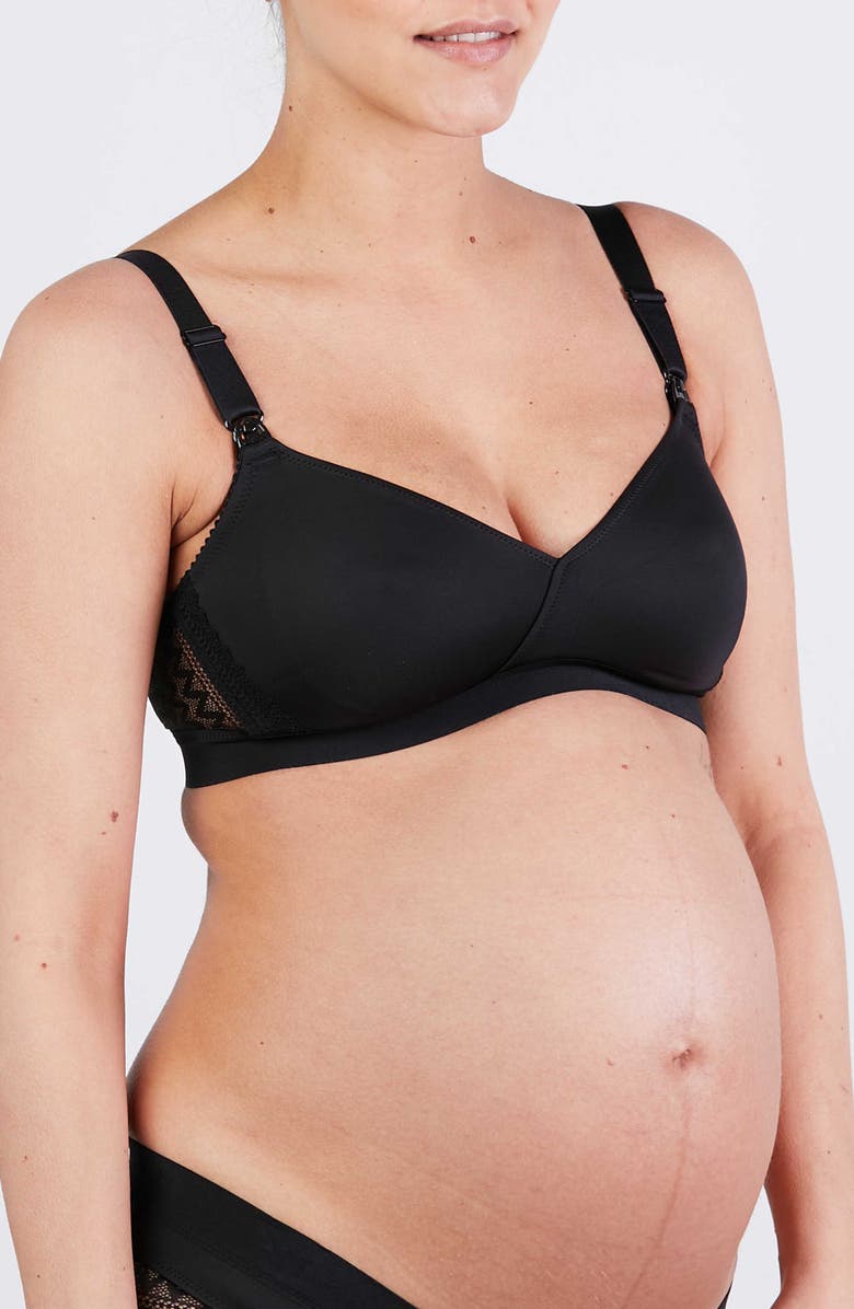 Cache Coeur Serena Maternity and Nursing Bra, Alternate, color, Black