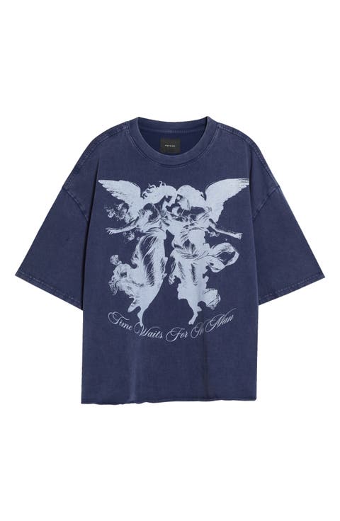 Time Waits Cotton Graphic T-Shirt