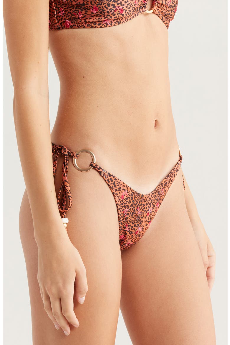 Ring Side Tie Bikini Bottoms, Alternate, color, WILD ROSE