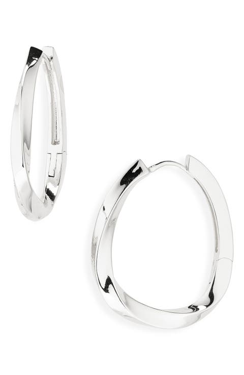 Demi-Fine Twist Hoop Earrings